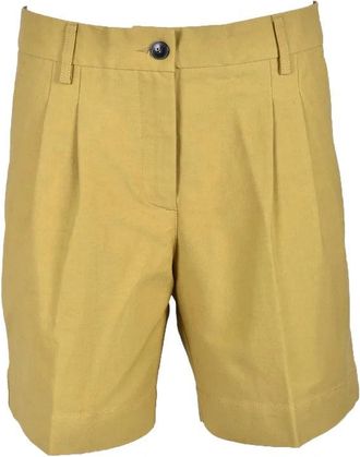 Douuod Beige Cotton Cupro Women Shorts