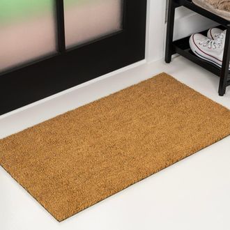 Jonathan Y Designs Peater Classic Casual Commerical Natural Coir Indoor/Outdoor Mat in Light Brown at Nordstrom, Size 2Ft 0In X 8Ft 0In