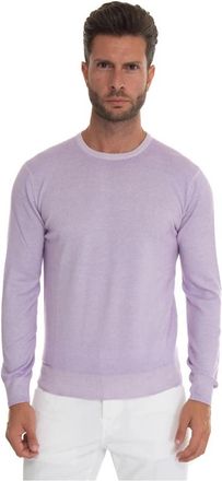 Hindustrie Kasjmiermix Slim Fit Pullover - Heren - Ronde hals truien - Paars - 3XL - Kasjmier - Truien & Vesten