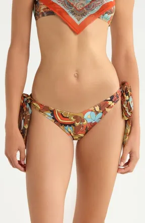 Jaded London Scarf Side Tie Bikini Bottoms in Orange at Nordstrom, Size 12
