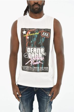 Dsquared2 Sleeveless Printed Crew-Neck T-shirt size M