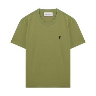 Ami T-Shirts, female, Green, Size: S De Coeur Cropped T-Shirt