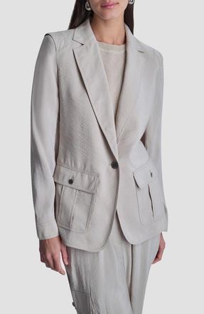 DKNY Faux Suede Fuji Blazer in Pebble at Nordstrom, Size X-Large