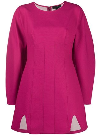 Ellery balloon-sleeved mini dress - women - Polyester/Virgin Wool/Elastane - 36 - Pink