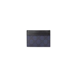 Gucci Accessoires, Heren, Blauw, ONE Size, Leer, GG Supreme Card Case