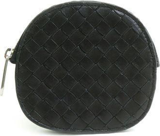 Bottega Veneta Black Intrecciato Coin Purse/Coin Case (Pre-Owned)