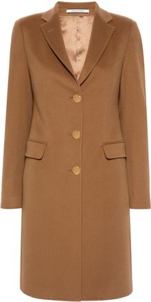 Tagliatore single-breasted coat - women - Virgin Wool/Cupro/Cashmere - 44 - Brown