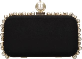 Rosantica Clio Parel Satijnen Tas - Dames - Clutches - Zwart - ONE Size - Satijn - Tassen
