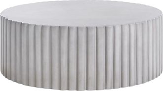 Beliani Accent Coffee Table Grey MgO Fiberglass &oslash; 117 cm Round Top UV Stain Rust Water Wind Resistant Modern Outdoor Living Room POZZA