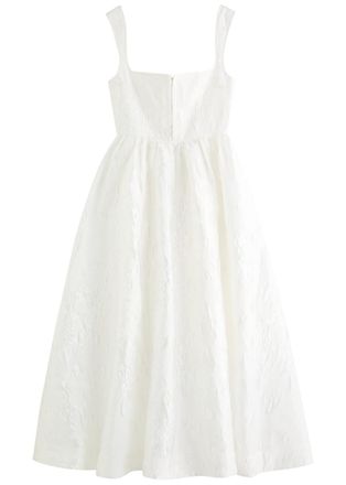 Clea Anton Floral-jacquard Twill Midi Dress - White - L (UK14 / L)