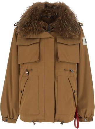 Afterlabel Ushuaia Korte Parka - Dames - Parka Jassen - Beige - S - Jassen