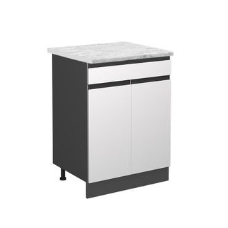 Vicco Mueble Bajo De Cocina R-line, Blanco, 80 Cm M&aacute;rmol Ap
