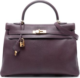 Herm&egrave;s Borsa a tracolla Kelly II Retourne 35 in pelle Chevre Mysore 2009 - Viola