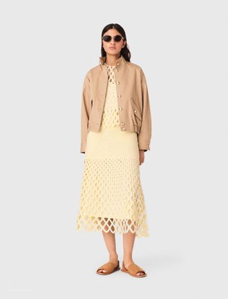 Maje Crochet Skirt With Removable Lining - Yellow - Maje