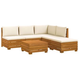 vidaXL Conjunto De Sof&aacute;s De Exterior Con Coj&iacute;n 6 Pieza Marr&oacute;n Vidaxl
