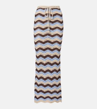 Bananhot Helena open-knit cotton-blend maxi skirt