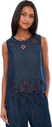 Madewell Denim Embroidered Shell Top Womens Clothing Marfield Wash : XL (Womens 14-16), Cotton