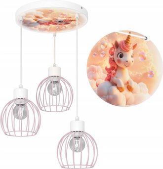OEM L&aacute;mpara De Techo Infantil Colgante Unicornio Led Polaco E27 Unicornio
