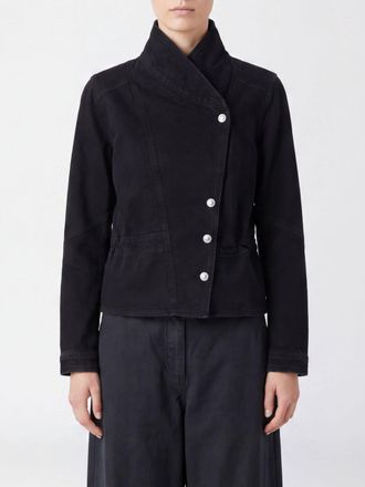 Isabel Marant Double-Breasted Cropped Jacket in Cotton with High Collar