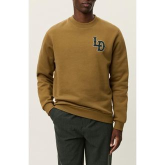 Les Deux Brady Logo Patch Sweatshirt in Butternut Brown at Nordstrom, Size Medium