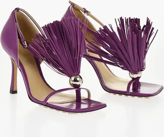 Bottega Veneta Leather Sandals LOUNGE with Fringed Detail 9cm Bottega Veneta