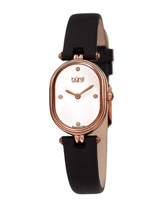 B&uuml;rgi Burgi Womens Satin Over Leather Diamond Watch