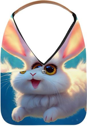 Generic Lovely Rabbit Swims Underwater Reusable Lightweight Grocery Bags - Foldable Into Compact Pouch, Washable & Sturdy, Multipurpose for Shopping and Trave