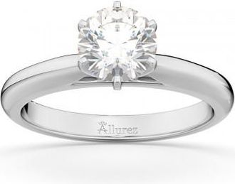 Allurez Six-Prong 18k White Gold Solitaire Engagement Ring Setting