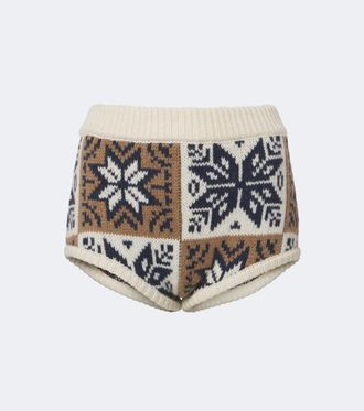 Magda Butrym Shorts in lana e cashmere jacquard