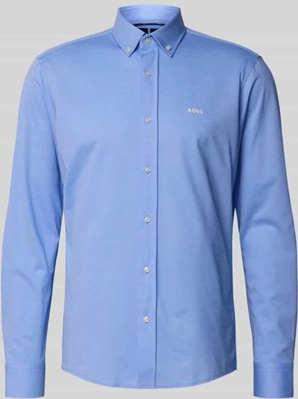 HUGO BOSS Regular Fit Businesshemd aus Pinpoint mit Stretch-Anteil in Bleu, Größe 39