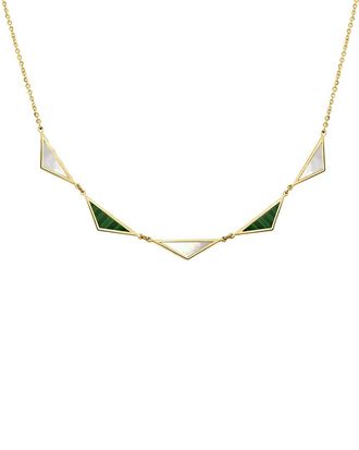 Italian Gold, Inc 14K Gemstone 5 Station Triangle Necklace