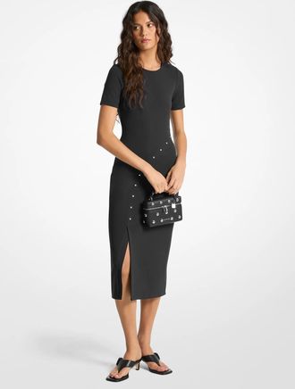 Michael Kors Studded Scuba Midi Dress