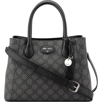 Nine West Adeline Satchel Bag in Jet Black Logo at Nordstrom Rack