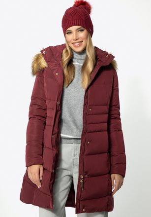 Wittchen Dames Gewatteerde Donsjas met Capuchon Bordeauxrood Polyester