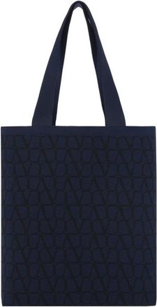 Valentino Garavani VLogo Monogram Schoudertas met Afneembare Band - Heren - Shoppers - Zwart - ONE Size - Polyester - Tassen