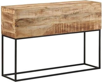 vidaXL Vidaxl - Mesa Consola Madera Maciza Mango Rugosa Y Hierro 110x30x75 Cm