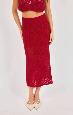 Sadie & Sage Womens Venus Knit Midi Skirt In Desert Red