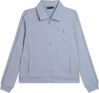 Freddy Felpa con Collo a Camicia, Zip e Dettagli Ricamati