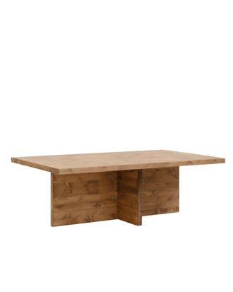 Deco Wood Mesa de centro de madera maciza en tono roble oscuro de 120x40cm