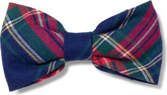 Petite Plume Windsor Tartan Dog Bow Tie in Navy at Nordstrom