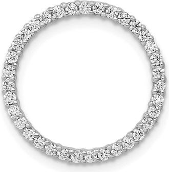 Diamond2Deal 14K White Gold Lab Grown Diamond Circle Pendant (0.35ct, VS, G-H)