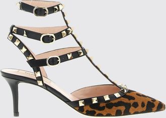 Valentino Garavani D&eacute;collet&eacute; Rockstud Valentino Garavani in cavallino animalier e pelle