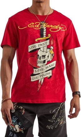 Ed Hardy Live Fast Tee In Red