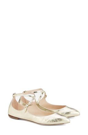 AGL Softy Ballet Flat in Platinum Leather at Nordstrom Rack, Size 9.5Us / 39.5Eu