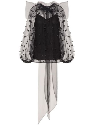 Valentino Garavani tulle embroidered blouse - Black