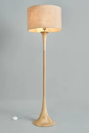 BHS Lea Wooden Floor Lamp in Natural