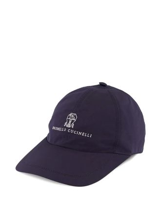 Brunello Cucinelli logo-print baseball cap - Blue