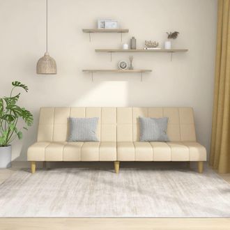 vidaXL Sof&aacute; Cama De 2 Plazas Tela Color Crema Vidaxl