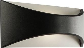 Netlighting Vulcan Integrated LED 1 Light Outdoor Up Down Wall Light Textured Matt Black Opal IP65