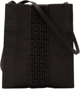 Herm&egrave;s Pre-owned Cross Body Bags, female, Gray, Size: ONE SIZE Pre-owned Herline Pochette Crossbody Bag